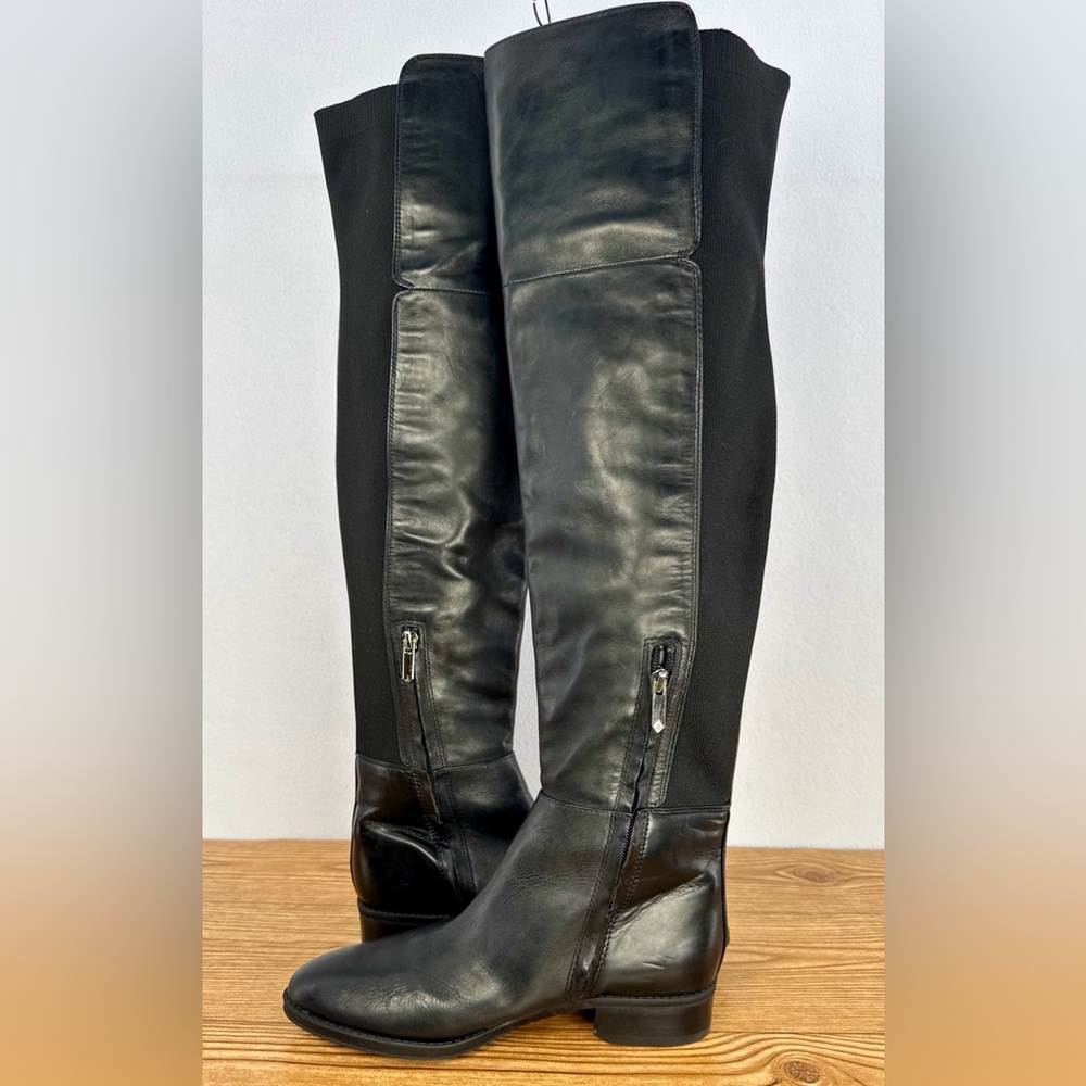 Sam Edelman Black Over-the-Knee Leather Riding Boots - Picture 9 of 16